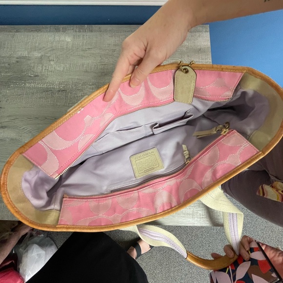 Good Used Condition. Coach classic canvas tote. - Picture 3 of 4